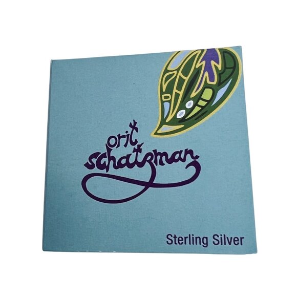 Orit Schatzman Sterling Silver And Aqua Blue Rhinestone Necklace Signed (6013) - Picture 9 of 10